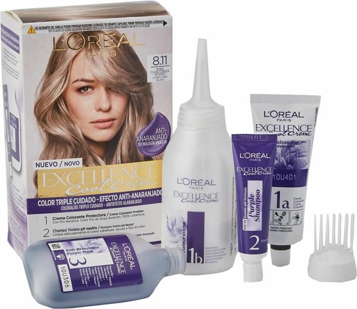 Image du produit L'Oréal Paris EXCELLENCE encre crème #8,11-rubio claro ceniza 192 ml (#8,11-rubio claro ceniza)