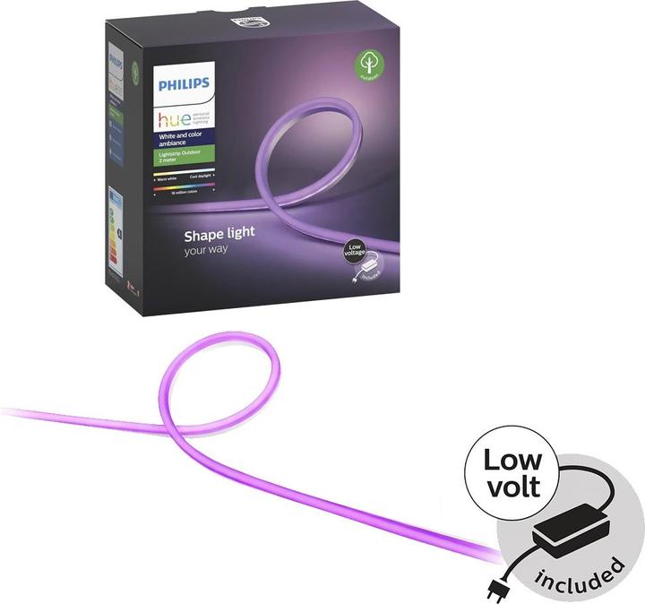Produktbild Philips Hue LED Stripe Lightstrip Outdoor (DE Stecker) (Mehrfarbig, 200 cm, Outdoor)