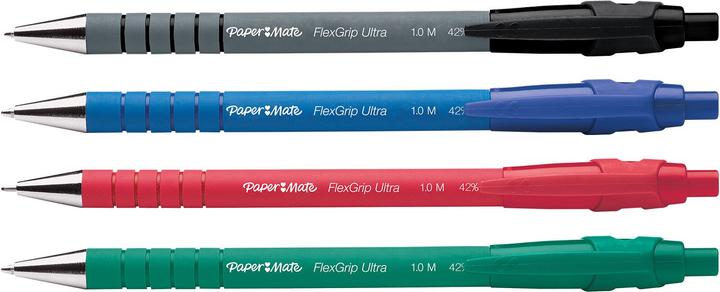 Produktbild Paper Mate Kugelschreiber Flexgrip Ultra RT M 3+1 S/B/R (Grün, Rot, Schwarz, Blau, 4 x)