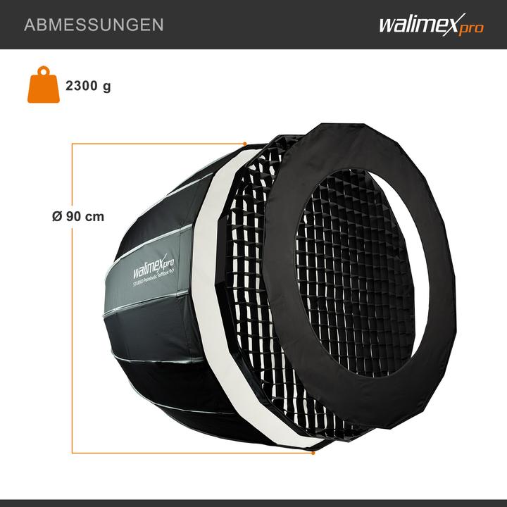 Image du produit Walimex pro Studio Parabolic Softbox 90 Elinchrom (Boîte à lumière parabolique, 90 cm)