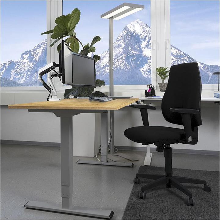 Produktbild Contini höhenverstellbarer Bürotisch 1.4x0.8m Eiche / Gestell ET225E dunkelgrau