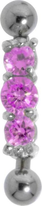Bijouteria Augenbrauenpiercing (Zirkonia, Chirurgenstahl 316L, Silber 925)
