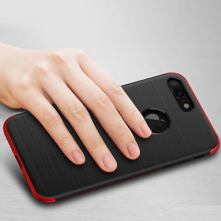 Produktbild König Design Handyhülle Apple iPhone 7 Plus Full Cover Carbon Case Schutz Bumper Etuis Pink (Apple iPhone 7 Plus)
