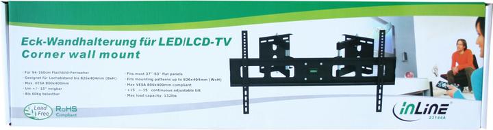 Produktbild InLine Eck-Wandhalterung, 94-160cm (37-63 Zoll) (Wand, 63", 60 kg)