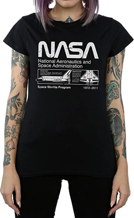 Immagine prodotto Nasa Maglietta da donna/ragazzo in cotone con lo Space Shuttle classico (XL)