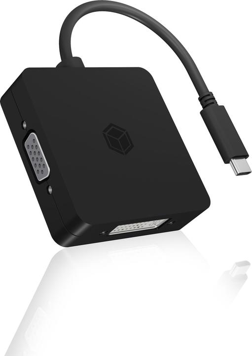 Produktbild Icy Box Videoadapter IB-DK1104-C 4w1 USB TYPE-C (USB Typ-C, DVI, VGA, HDMI, 6 cm)