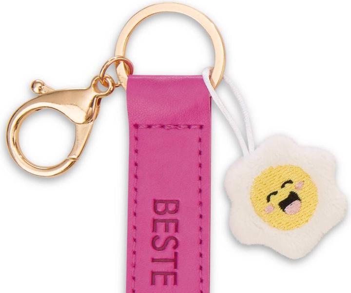 Produktbild Magni NICI Schlüsselanhänger Beste Oma Kunstlederband mit Blume pink 10cm