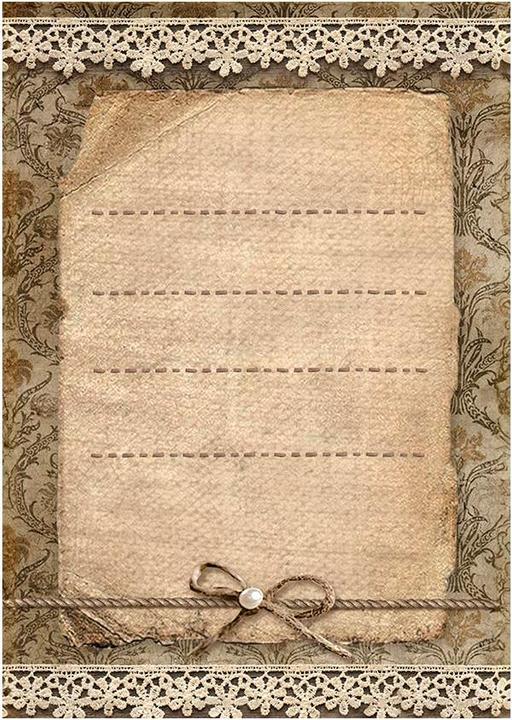 Image du produit Stamperia Motif soie de paille Backgrounds "Old Lace", DIN A6, lot de 8 (8 x)