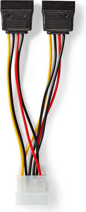 Immagine prodotto Nedis Cavo di alimentazione interna Molex maschio 2X SATA 15 pin femmina Placcato oro 0,15 m PVC rotondo