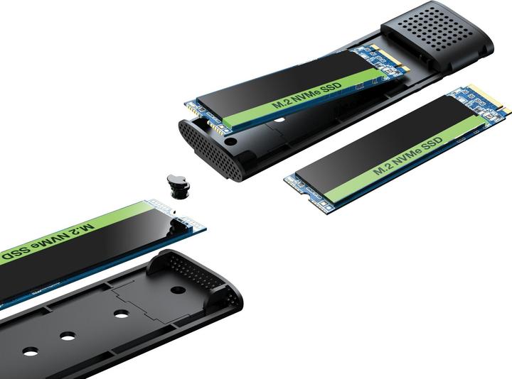 Actual product image Sandberg USB 3.2 Case for M.2+NVMe SSD (M.2, M.2 2230, M.2 2242, M.2 2260, M.2 2280)