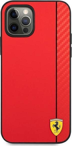 Immagine prodotto Ferrari FESAXHCP12LRE Custodia rigida per iPhone 12 Pro Max 6,7" czerwony/rosso On Track Carbon Stripe (Apple iPhone 12 Pro Max)