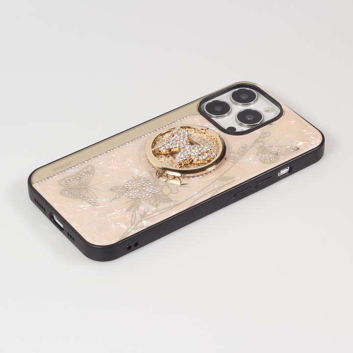Produktbild PhoneLook Hülle Perlmutt Schmetterling Strass mit Videounterstützung (Apple iPhone 13 Pro Max)