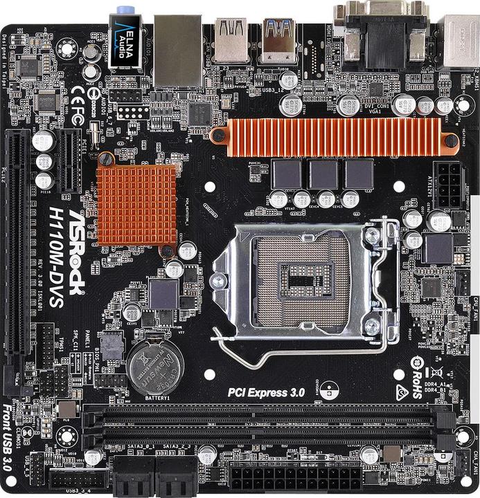 Produktbild AsRock H110m-Dvs R3.0 (LGA 1151, Intel H110, mATX)