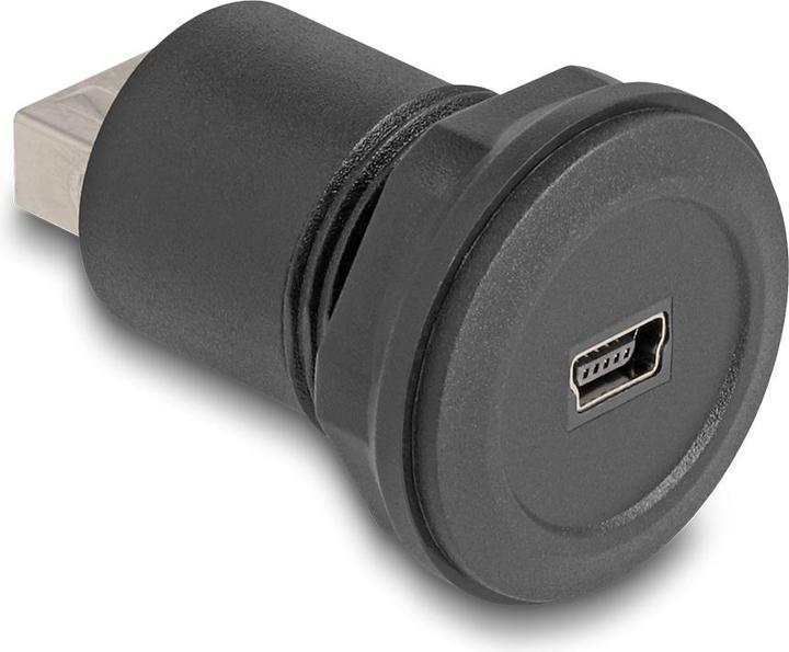 Image du produit Delock USB 2.0 type mini-B vers USB 2.0 type-A femelle encastrable noir (USB-A, 4.10 cm)