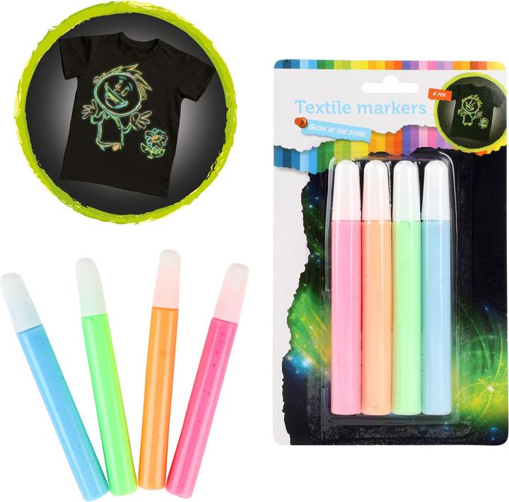 Actual product image Toi-Toys Squeeze textile marker Glow in the Dark (Multicoloured)
