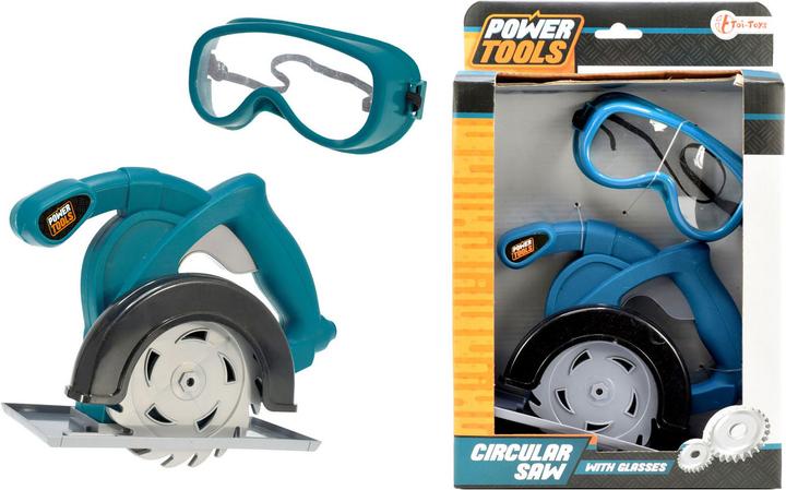 Actual product image Toi-Toys Toy circular saw and safety goggles