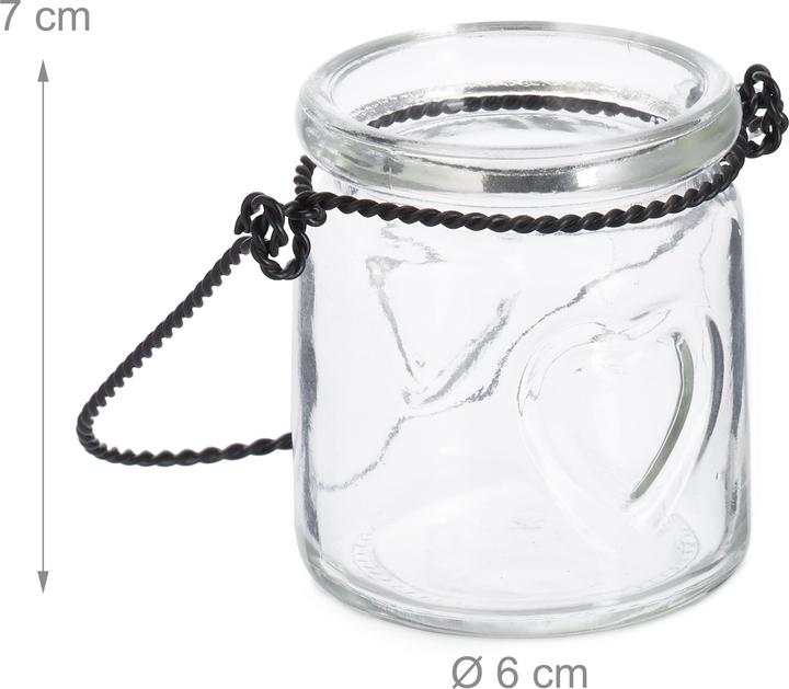 Relaxdays 12x lantern (12 x, 6 x 6 x 7 cm)