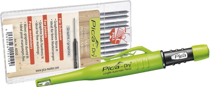 Produktbild Pica Tieflochmarker Set Dry graphit + Ersatzminen (graphit, Härte H) (Graphit, 3030 mm, 1 x)