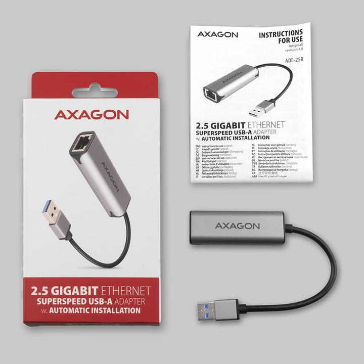 Produktbild Axagon ADE-25R network card Internal Ethernet (USB, RJ45 2.5 Gigabit Ethernet (1x))