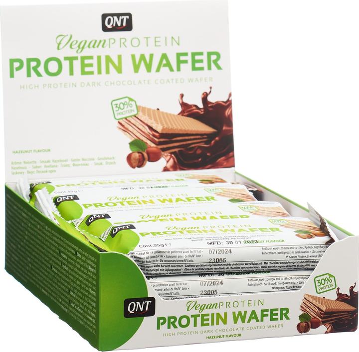 Actual product image QNT Vegan Protein Wafer Hazelnut (Hazelnut, 12 pcs., 420 g)