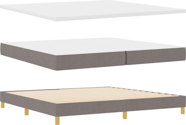 Immagine prodotto VidaXL Letto a molle con materasso Taupe 200x200 cm in tessuto (200 x 200 cm)