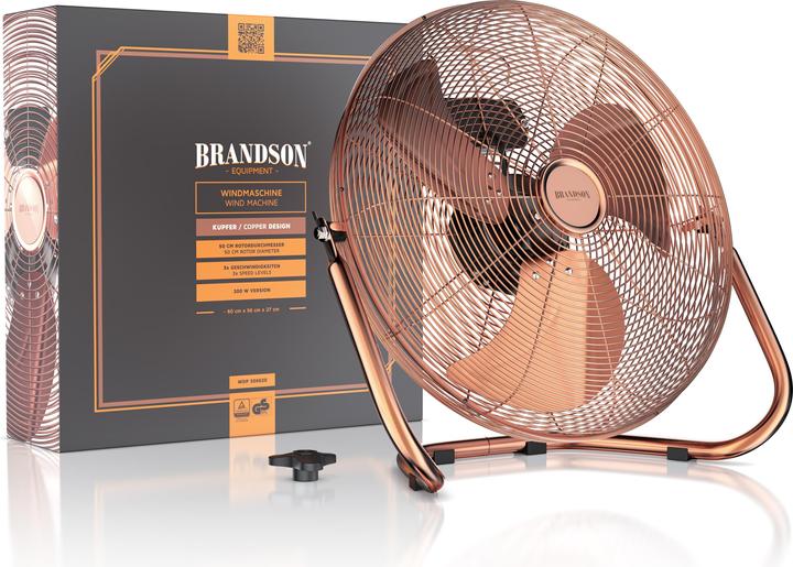 Image du produit Brandson Machine à vent 53,5 cm Ø, ventilateur de sol rétro 200W inclinable, poignée de transport, grand (67 dB)