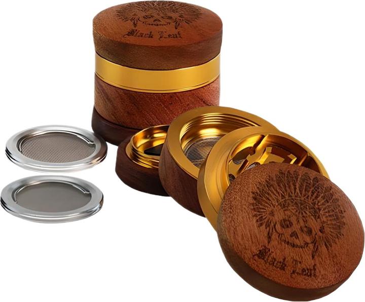 Black Leaf Wood-aluminium grinder Indian