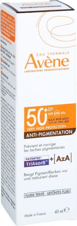Actual product image Avène Anti-Pigmentation getöntes Fluid LSF 50+ für empfindliche Haut, 40 ml Lösung (Sun cream face, SPF 50+, 40 ml)