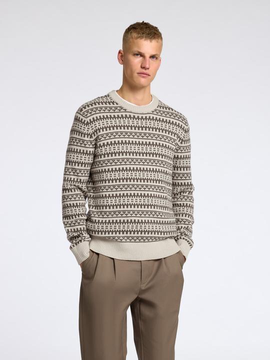 Actual product image Selected Homme Patterned jumper with round neckline (M)