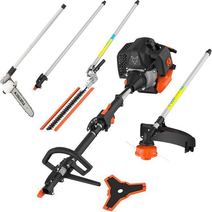 Fuxtec FX-MT252ER Multitool 5in1 Benzin Motorsense mit verstellbarem Hochentaster (FX-MT252ER) (Trimmfaden, Kunststoffmesser)