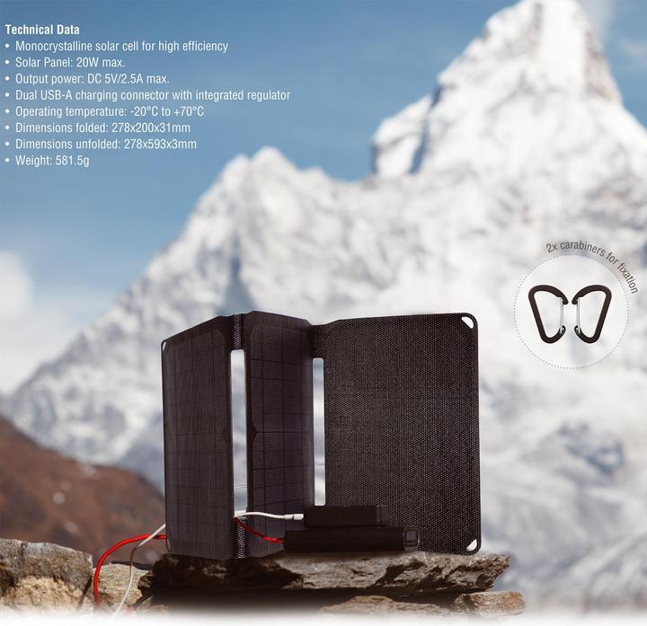 Immagine prodotto 4smarts Pannello solare VoltSolar (20 W, 0.64 kg)