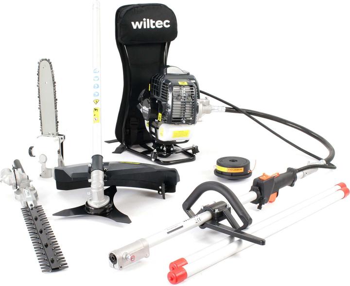 Actual product image Wiltec 4-in-1 Multi Gardening Tool with 2-stroke Motor incl. Extension e.g. Hedge Shears Pole Pruner (Weed whacker, Garden machinery attachment)