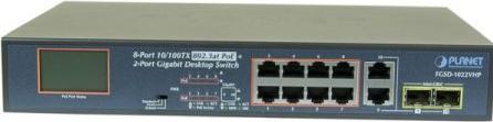 Image du produit Planet 8 ports 10/100TX 802.3at PoE (8 Ports)