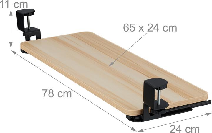Produktbild Relaxdays Ausziehbare Tastaturablage zum Klemmen