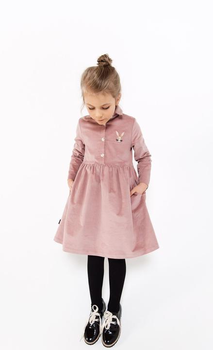 Actual product image Hebe Kleid aus Cord mit Kaninchenstickerei (98, 104)