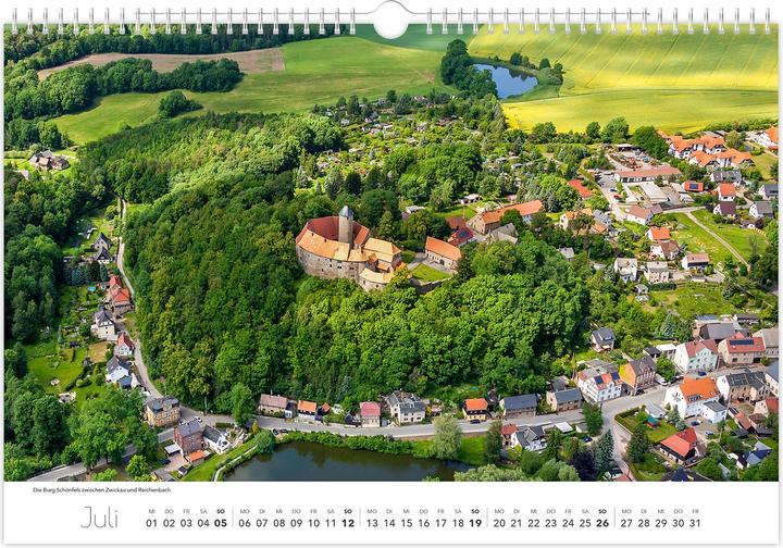 Image du produit Kalender Sachsen von oben 2026 - Luftaufnahmen (45 x 30 cm, Allemand)