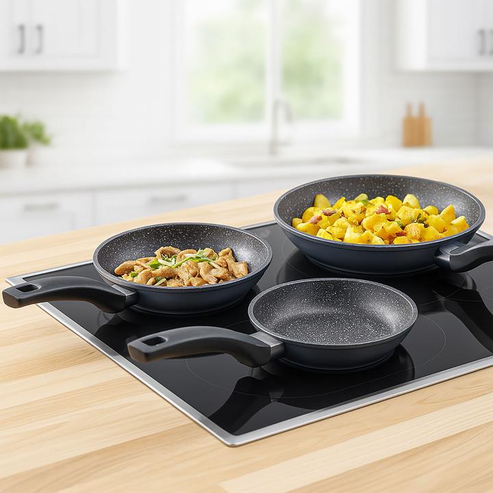 Produktbild Stoneline 6882 Frying Pan Set, 3 pans: 16 cm, 20 cm, 24 cm (24 cm, Pfannenset + Topfset, Aluminium)