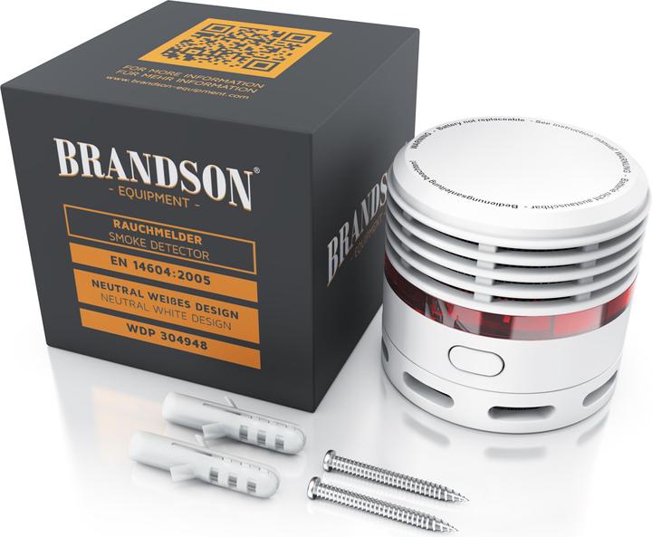 Image du produit Brandson Détecteur de fumée, 10 ans de batterie Li-Ion, volume 85dB, LED, bouton test, EN14604 & TÜV Certifié