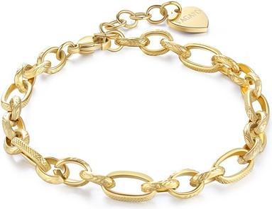 Sagapo S'Agapo Statement Chunky Shk26 Gold Plated Bracelet For Women