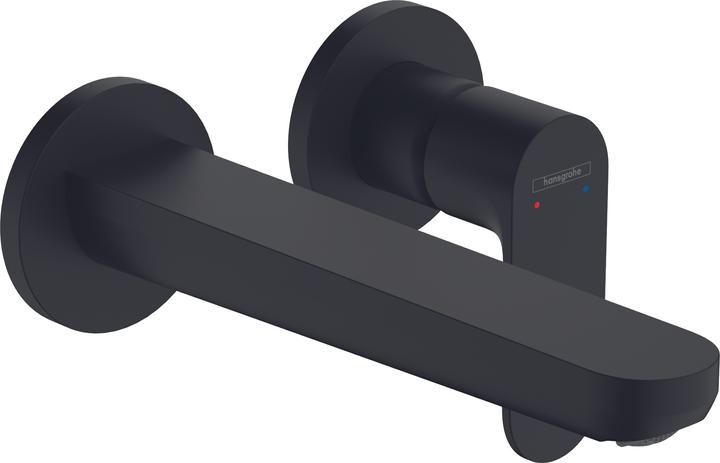 Produktbild hansgrohe HG 2-Loch Waschtischarmatur Rebris S UP f Wd-mon m Auslauf 205mm mattschwarz