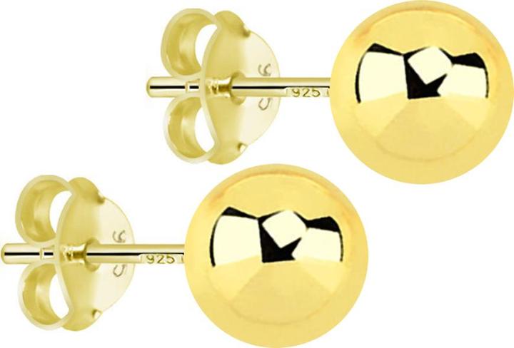 Star Piercing Ohrstecker mit Kugel vergoldet (ohne Messing, 925 Sterlingsilber)