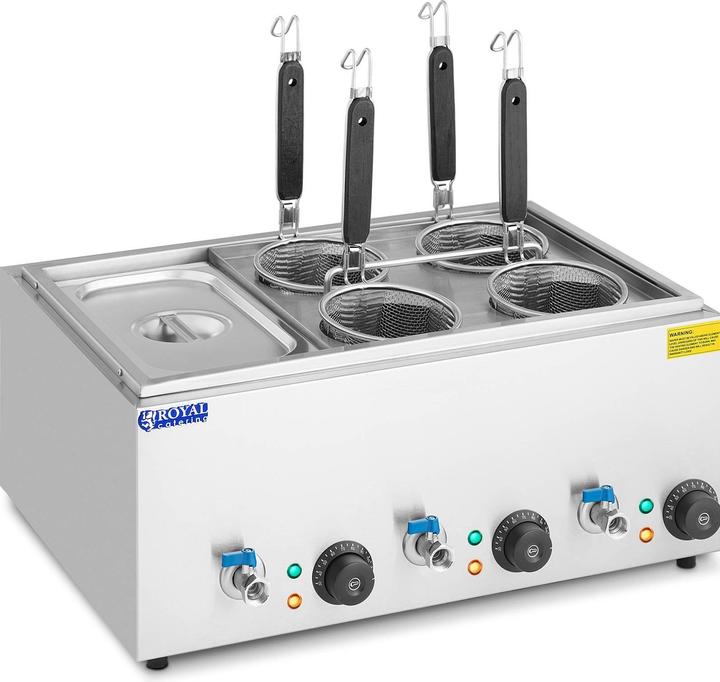 Produktbild Royal Catering Nudelkocher mit 4 Körben Pastakocher Pasta-Station GN 1/3 Behälter 30 - 110 °C