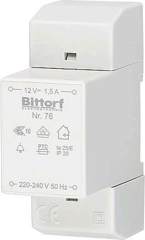 Produktbild Bittorf Nr76 Klingeltrafo 12V1,5A