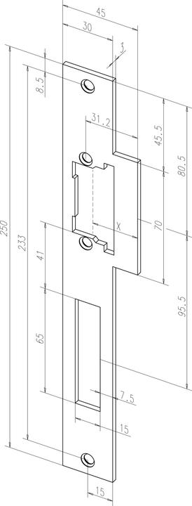 Produktbild Assa Abloy Lap-Schliessblech Fallenführung S-1109EST ProFix Universal (Türgriff)