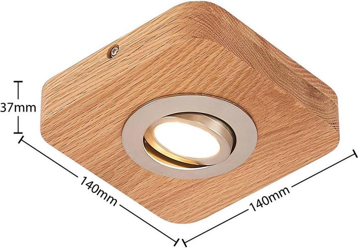 Produktbild Lindby Mikari LED-Deckenleuchte aus Holz, 1-fl. (310 lm)