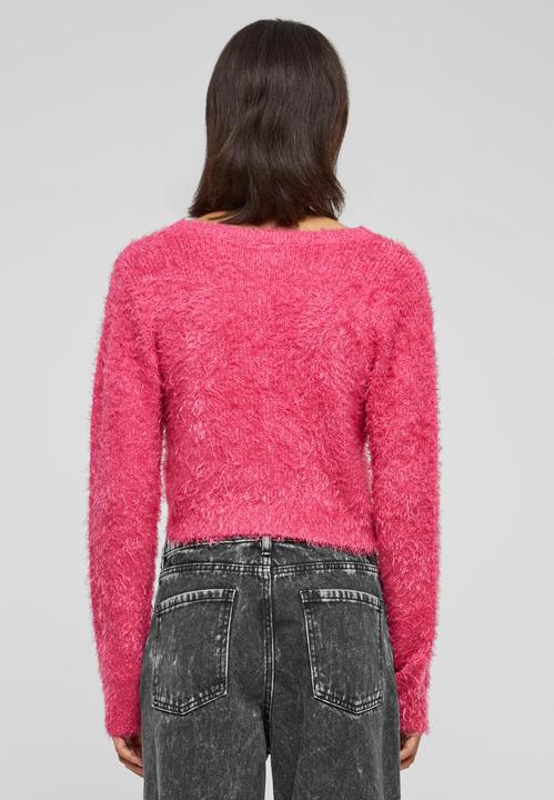 Actual product image Urban Classics Ladies Tied Cropped Feather Cardigan - 117653 (5XL)