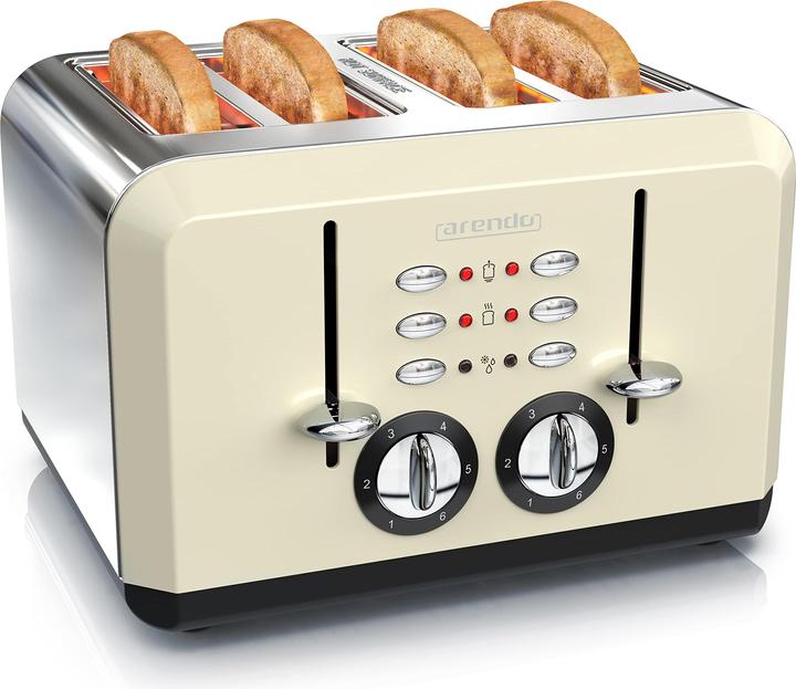 Image du produit Arendo Grille-pain automatique 4 tranches beige (Prise UE)