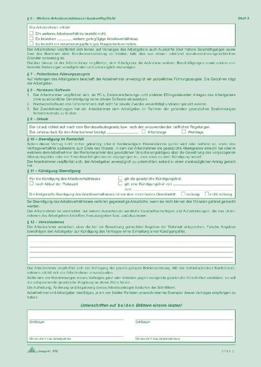 Nutritional values and ingredients Rnk Employment contract for marginal and part-time employees, self-copying (4 x)