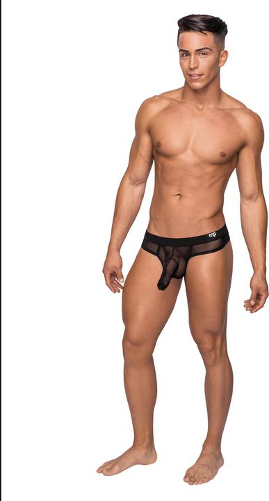 Actual product image Male Power Trousers Thong-Black-S/M (L)