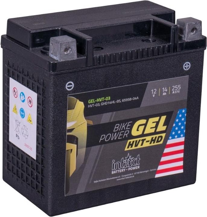 Intact GEL-HVT-03 Bike-Power Gel HVT-HD 14Ah Batterie moto YTX14L-BS (12 V, 14 Ah, 255 A)